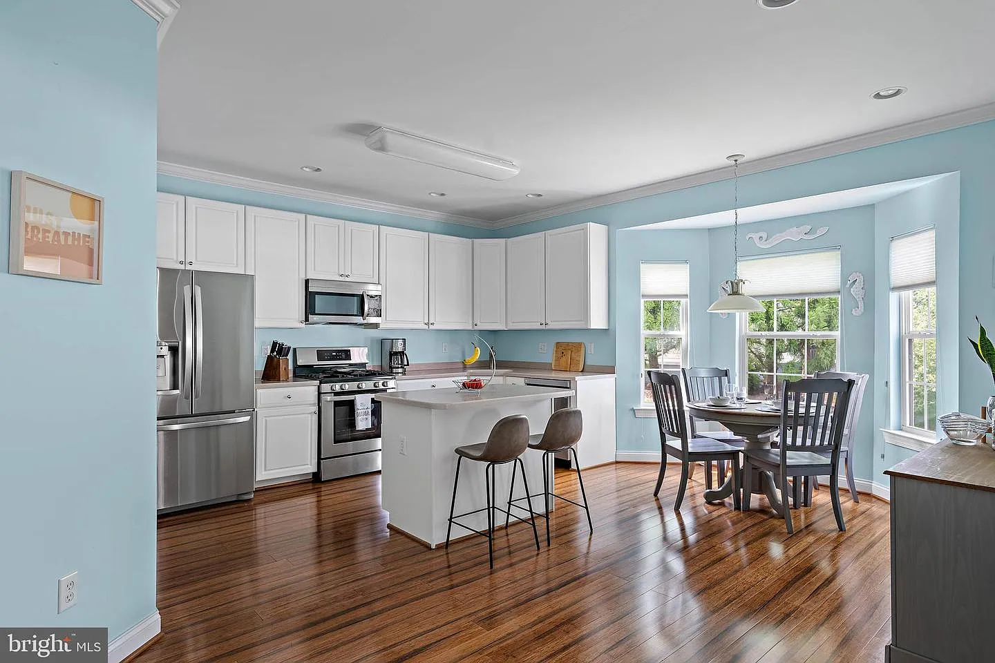 Kitchen with island and breakfast nook